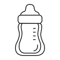 A minimalist baby bottle vector illustration symbolizing nourishment, care, and parenting essentials for infant and toddler needs.