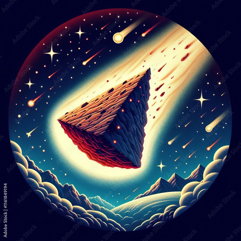 Wall mural wedge shaped comet a comet shaped like a wedge with one end larg