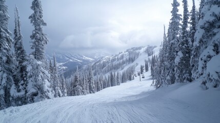 Obraz premium Skiing provides winter thrills.