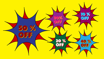 Mega offer Sale discount editable label tags design for event advertising
