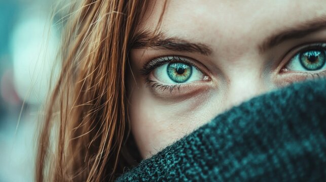 Shy face captured in a candid photo, emphasizing vulnerability and gentle emotions in social interactions