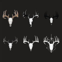 Deer skull hanging  vector