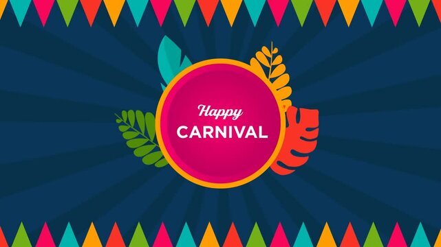 Happy Carnival Text Animation.carnival celebration festival Animated