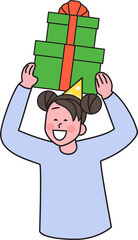 People in New Year's celebration moment, fun action, 2025