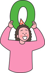 People in New Year's celebration moment, fun action, 2025