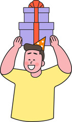 People in New Year's celebration moment, fun action, 2025