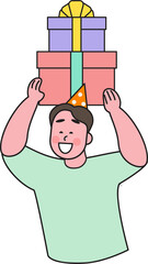 People in New Year's celebration moment, fun action, 2025