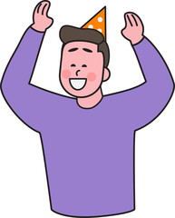 People in New Year's celebration moment, fun action, 2025