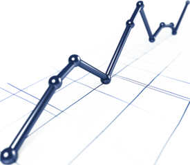 3D Business Graph Showing Growth and Progress