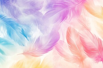 Fototapeta premium Feathered Watercolor Waves