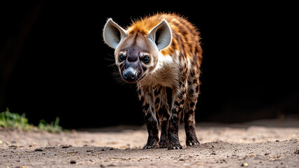 Fototapeta premium Striking Hyena Portrait Wildlife Animal Closeup Mammal African Predator Nature Wil 