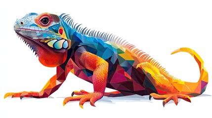 Obraz premium Gorgeous iguana clipart, iguana generative AI, isolated on a white backdrop. 