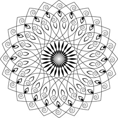 a mandala art, floral design, mandala stencil art illustration