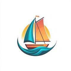 Obraz premium Design of sailing boat icon logo illustration isolated on white background