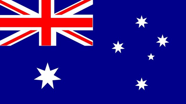 Australian Flag Transition. Animated Australian national flag. Australian flag appearing and disappearing. 