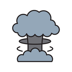 explosion color line icon with white background vector stock illustration