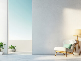 Bright and airy indoor space with modern furniture and natural light streaming in