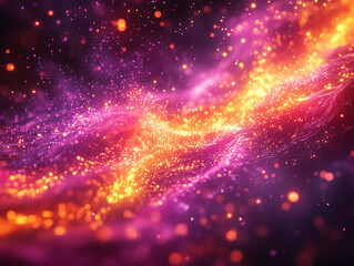 Fototapeta premium Radiant magenta and orange light splashes forming dynamic, glowing patterns full of energy