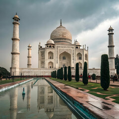Fototapeta premium mesmerizing shot of the famous historic Taj mahal