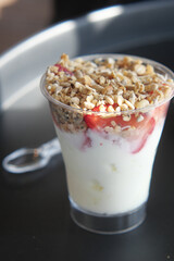 Delicious Yogurt Parfait with Fresh Strawberries and Granola