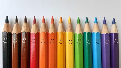 Colored Pencil Variety with a Smiling Face