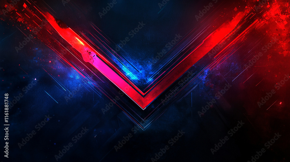 Wall mural futuristic technology interface background with dynamic arrows, abstract futuristic technology lines