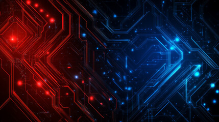 Futuristic technology interface background with dynamic arrows, Abstract futuristic technology lines background with red light effect.