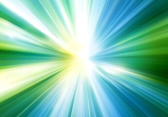 Abstract blurred spring background with sun rays and green grass, earth day concept