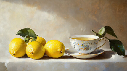 cup of tea and lemon