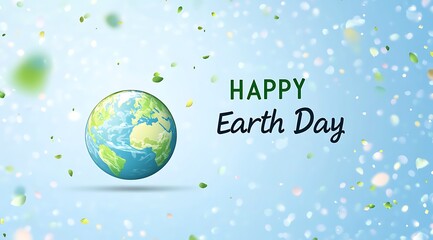 Naklejka premium Earth Day banner with text Happy Earth Day on a blue background