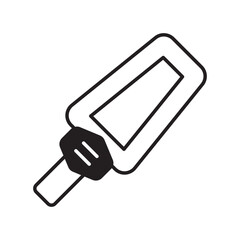 metal detector glyph icon with white background vector stock illustration