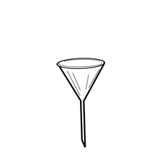 A funnel is used to pour liquid into a container.