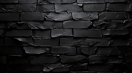 Dark Textured Brick Wall: Dramatic Digital Painting AI Generated