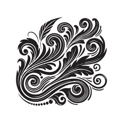 Curling Silhouette Vector Illustration, Solid White Background.