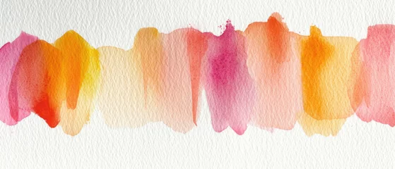 Fototapeten Vibrant watercolor border with neon ombre gradients on textured paper © Photo Graphic Stock