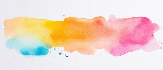 Obraz premium Vibrant watercolor gradient with blue, yellow, and pink hues