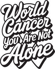 World cancer day you are not alone, Hands With Pink Ribbon. Breast Cancer Awareness Concept