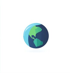Vector flat icon of the Earth, in blue and green colors, earth day concept