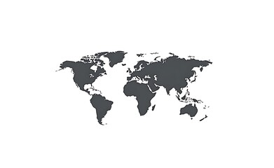 Fototapeta premium World map, a simple vector graphic design on a white background