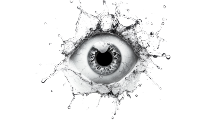 Drawn black human eye transparent background