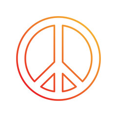 peace gradient icon with white background vector stock illustration