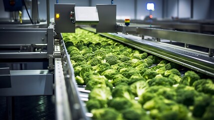 Automated Frozen Vegetable Processing in a Modern Industrial Factory with Efficient Machinery and Cutting Edge Technology for Large Scale Production and Distribution