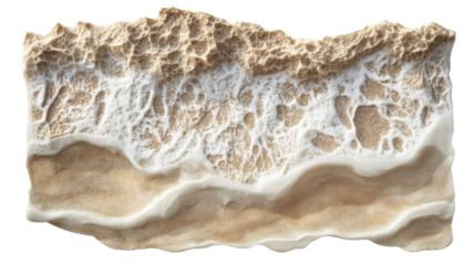 top view of the sea and beach transparent background