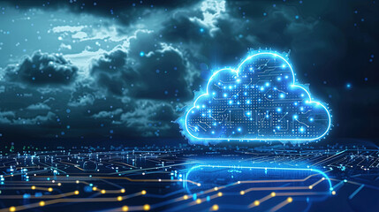blue digital cloud