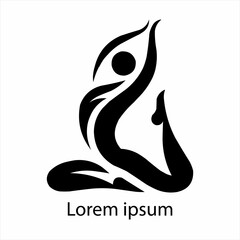 Naklejka premium Abstract Yoga Logo template design Human pose icon