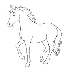 Horse line art vector on white background