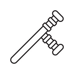 baton line icon with white background vector stock illustration