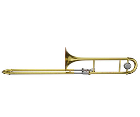 Obraz premium 3d rendering musical instrument used trombone
