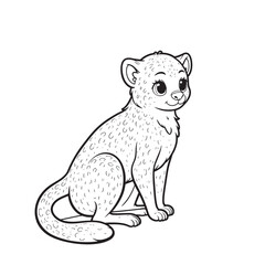 Cheetah line art vector on white background