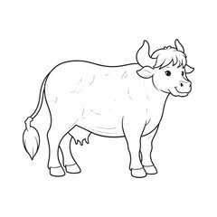 cow  line art vector on white background